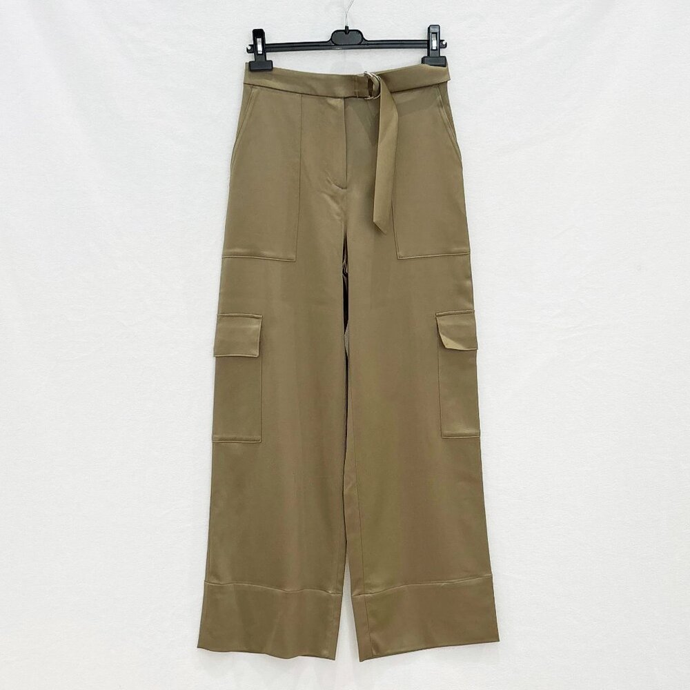 Club Monaco Laurel Oak Satin Belted Cargo Pant Size 2 - Picture 6 of 15